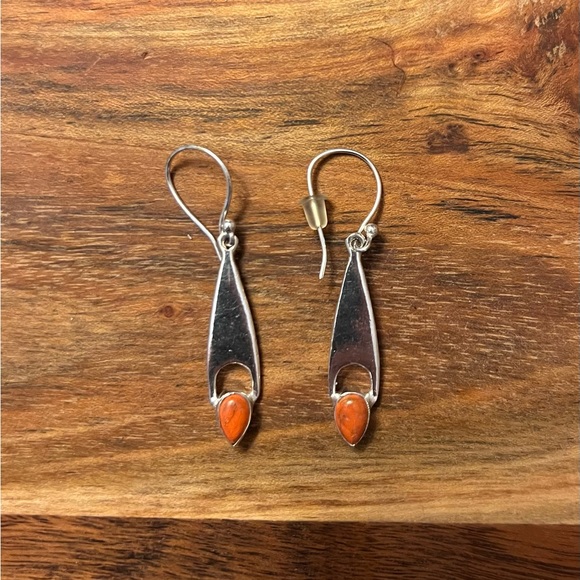 Coral Gemstone Earrings - Picture 1 of 1